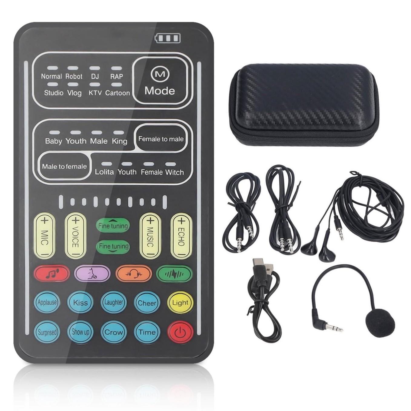 I9 Voice Changer Set, Mini Live Broadcast Voice r, Portable Sound Board Voice Ch