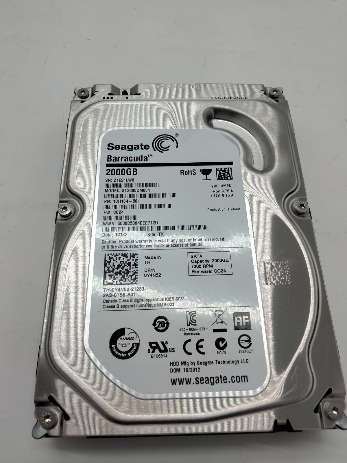 Seagate ST2000DM001 2 TB 3.5 in SATA III Desktop Hard Drive