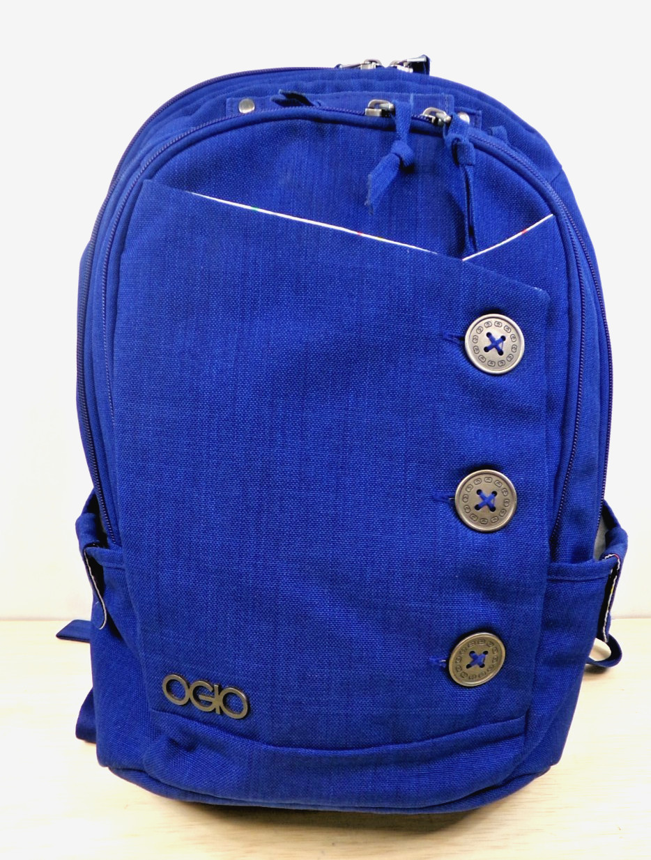 OGIO Soho Laptop Backpack Blue with Polka Dot Interior Padded Tech Bag