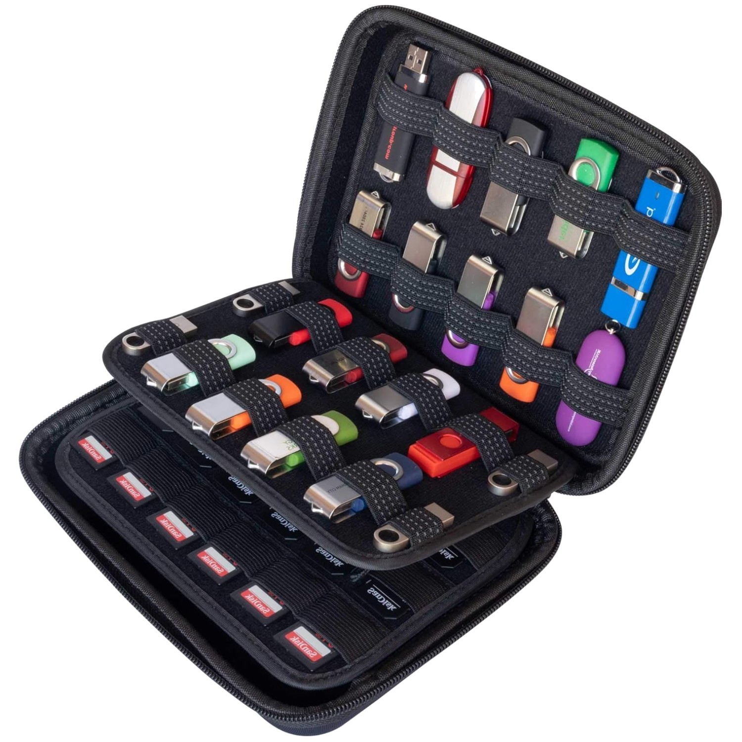 USB Flash Drive Storage Case - Large Capacity Organizer/
