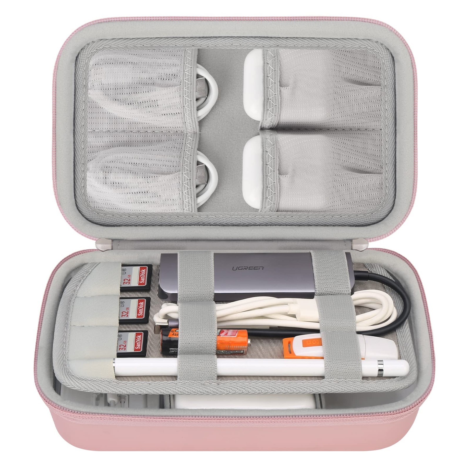 Elonbo Hard Travel Cords Organizer Universal Small Small, Rose Gold