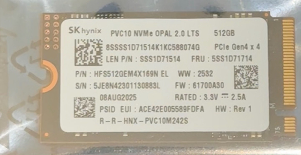 SK Hynix - PVC10 - 512GB - HFS512GEM4X169N - NVME