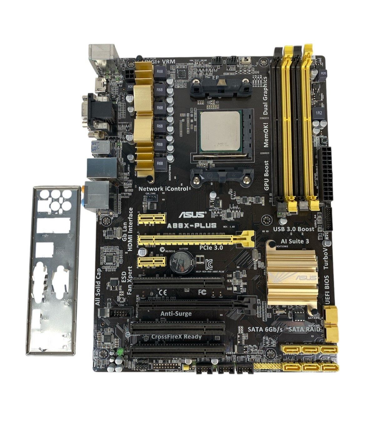 ASUS A88X-PLUS ATX Motherboard DDR3 with AMD A10-6800K CPU I/O Shield
