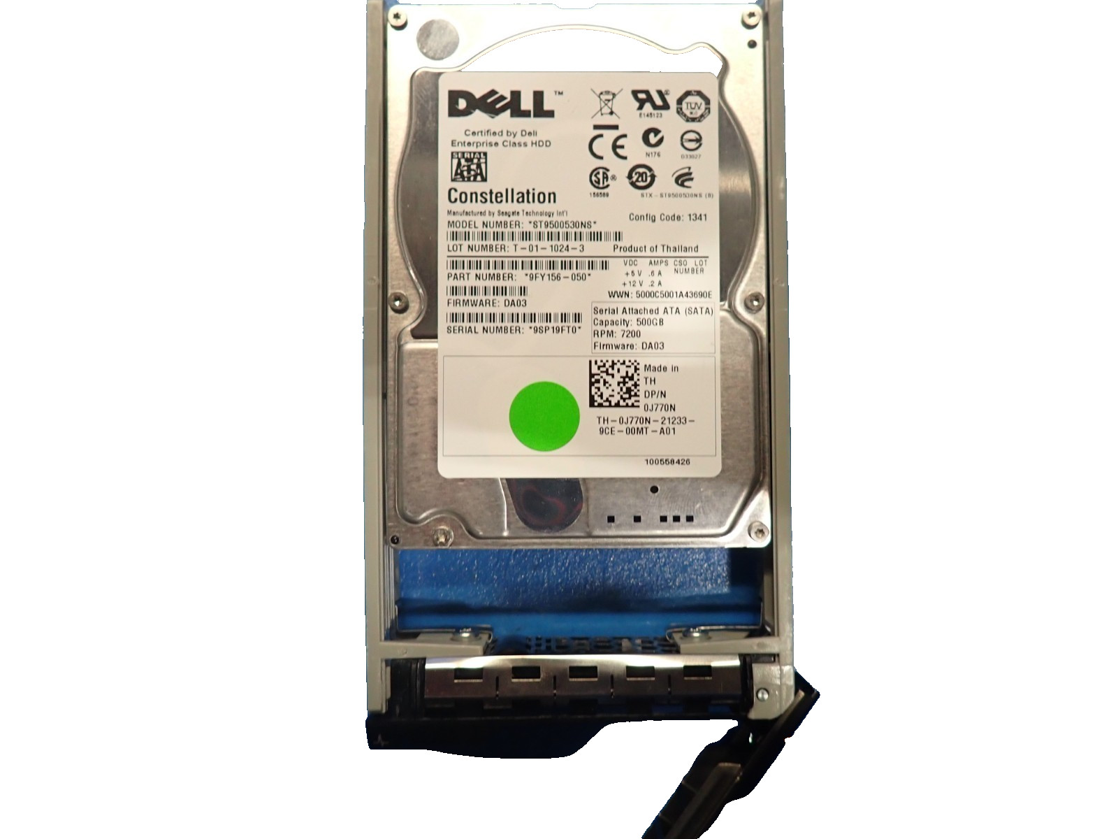 Dell 0J770N 500GB 7.2K 3G 32MB 2.5" SATA ST9500530NS Internal Hard Drive W/ Tra