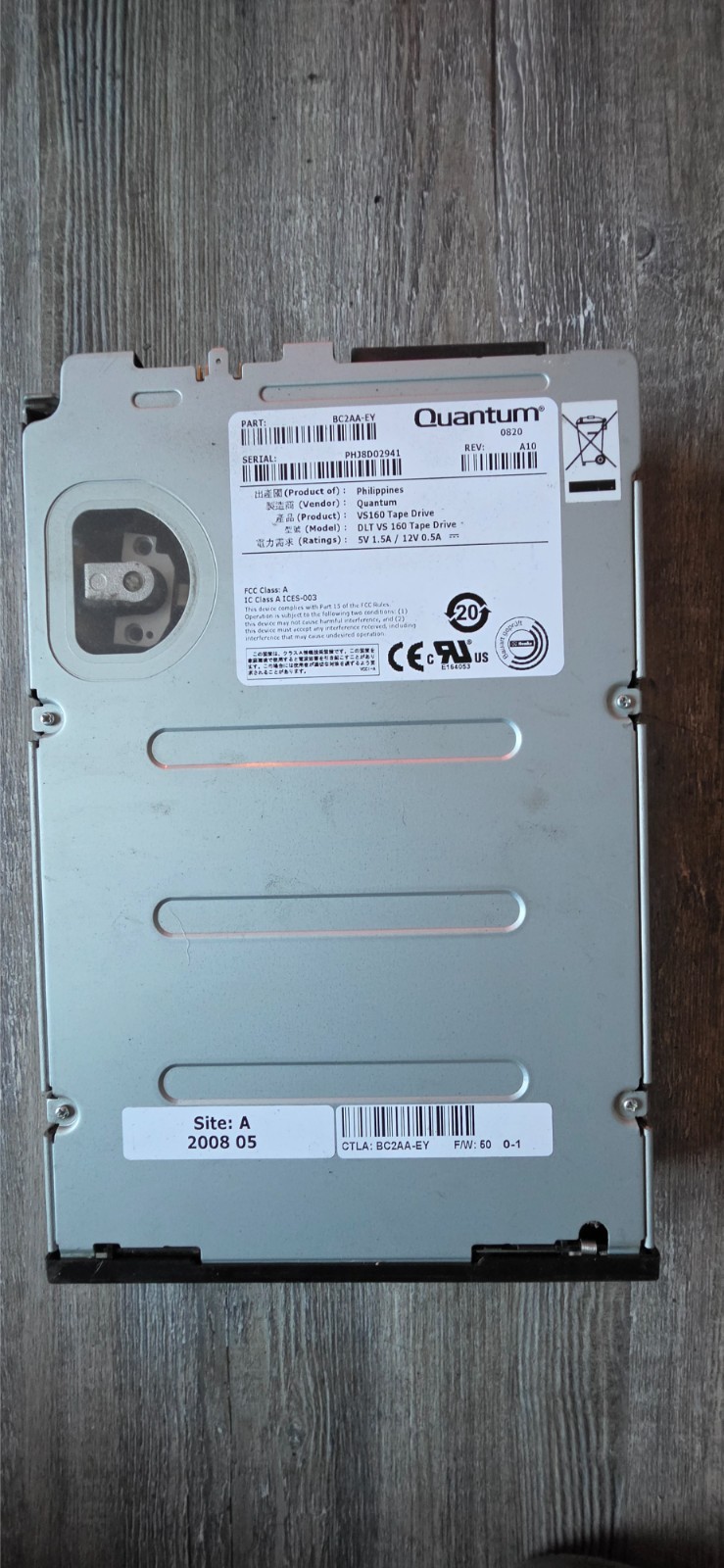 Quantum VS160 DLT Tape Drive BC2AA-EY Untested As-Is No Returns