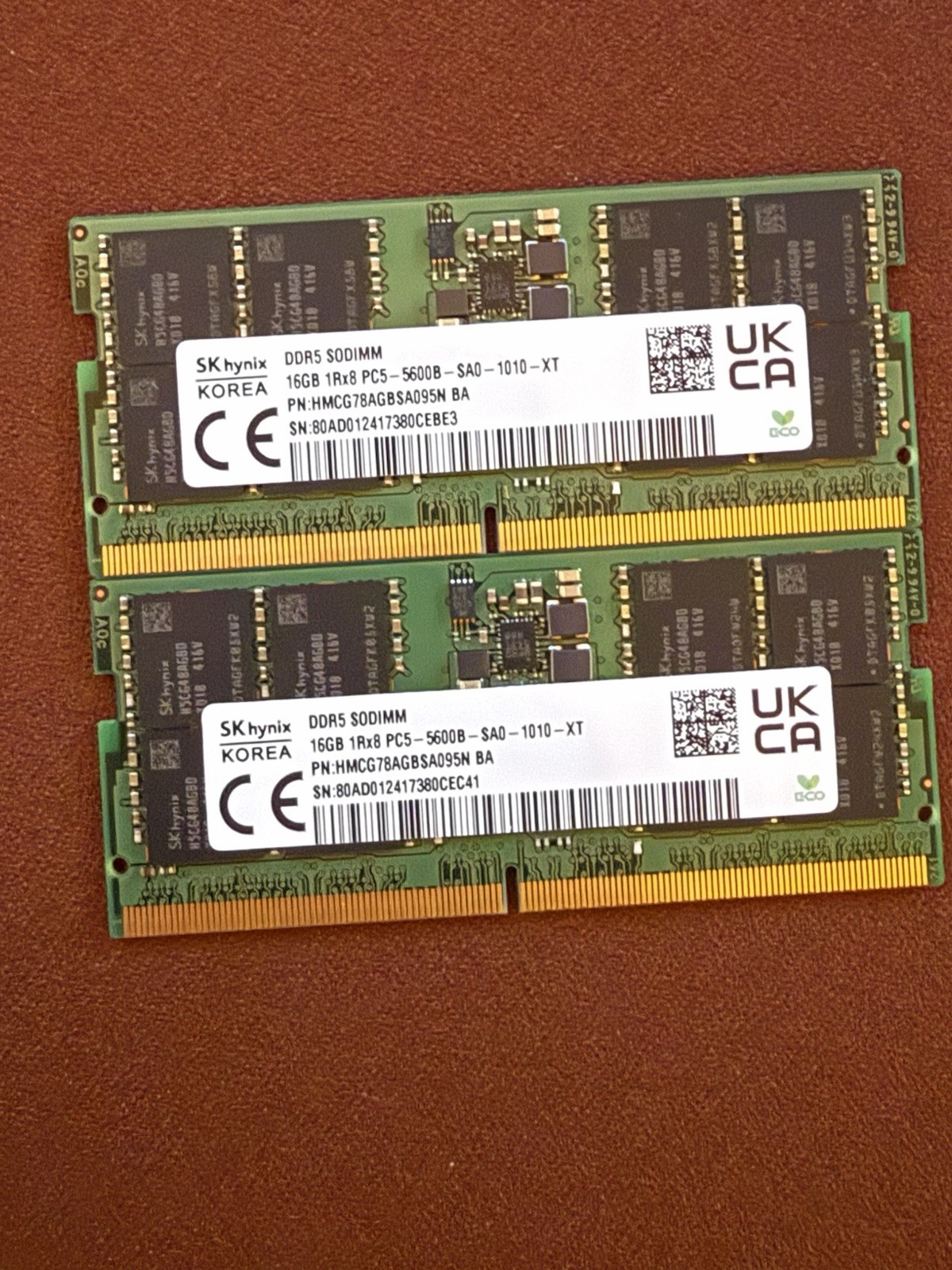 SK Hynix 32GB (2x16GB) DDR5 5600 SODIMM Laptop RAM HMCG78AGBSA095N PC5-44800