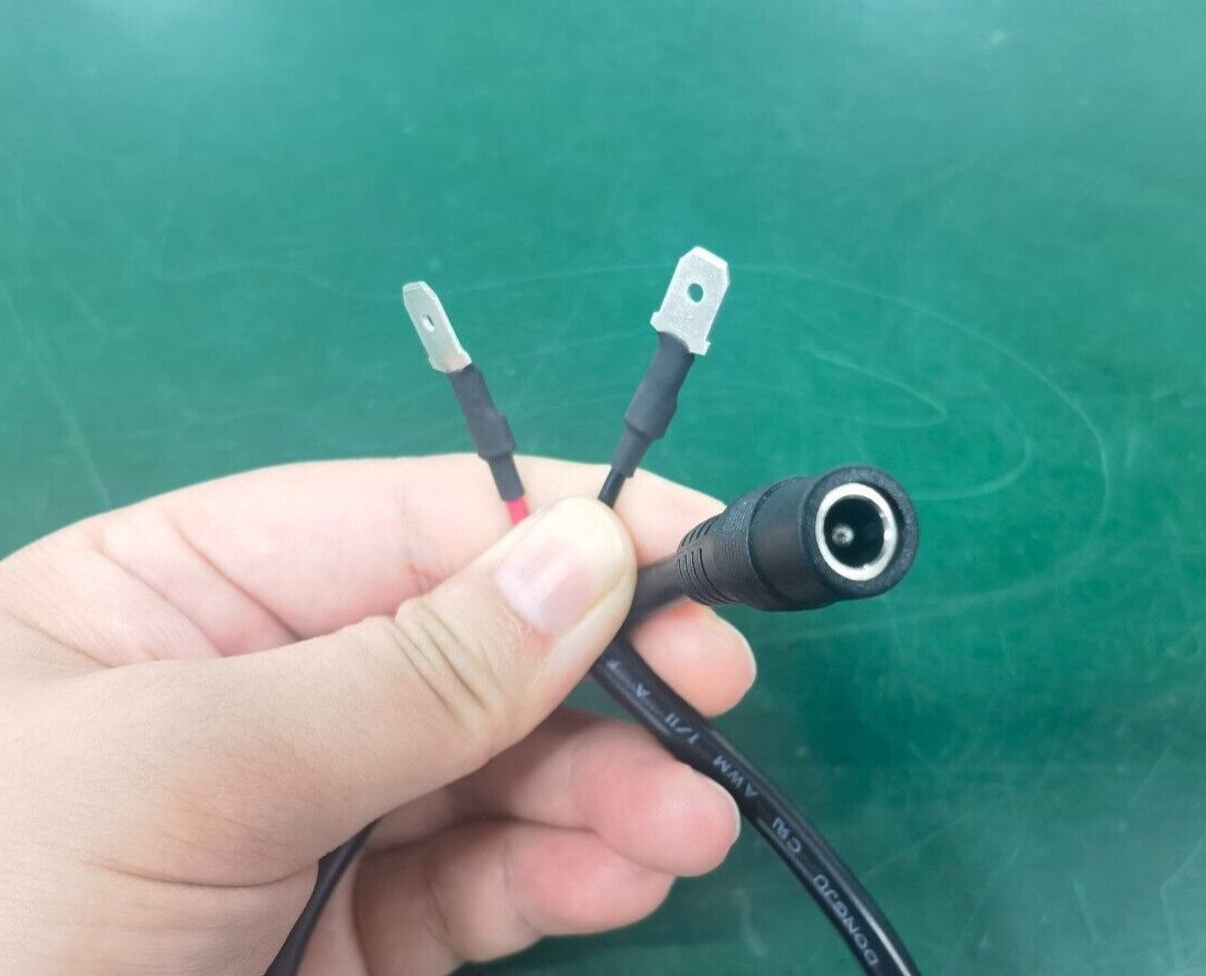 10pcs DC 5.5 x 2.1 Female Plug, With 20" #20AWG Wire and Spade Connector