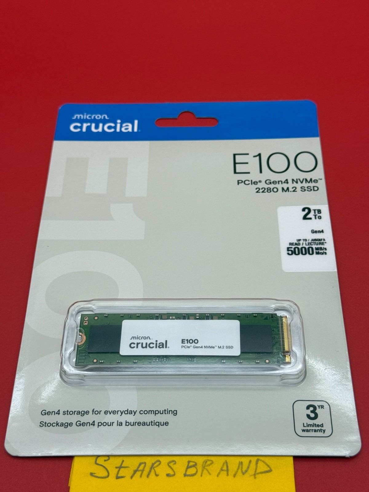 Micron Crucial E100 2 TB PCIe Gen4 NVMe 2280 M.2 SSD 5000 MB/s Read Laptop & PC