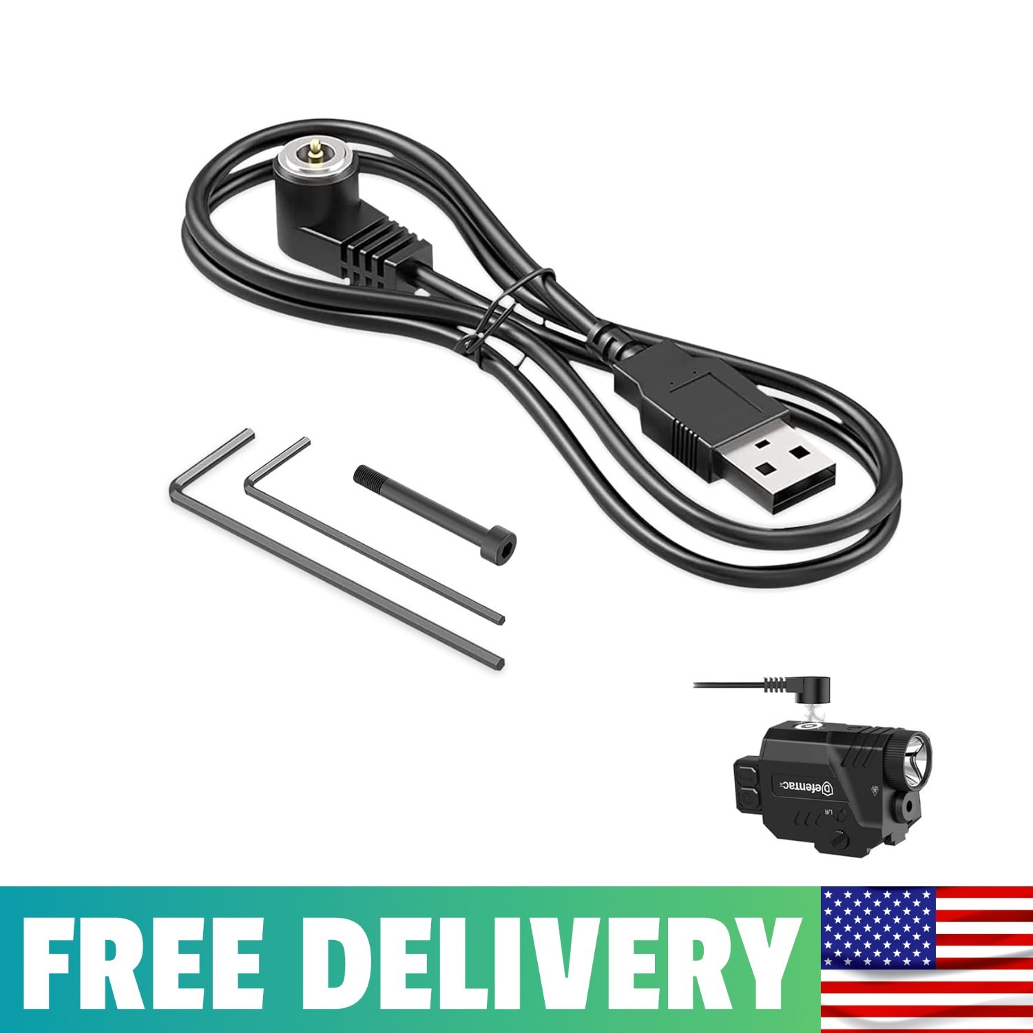 DEFENTAC USB Magnetic Charging Cable Compatible with Tactical Products...