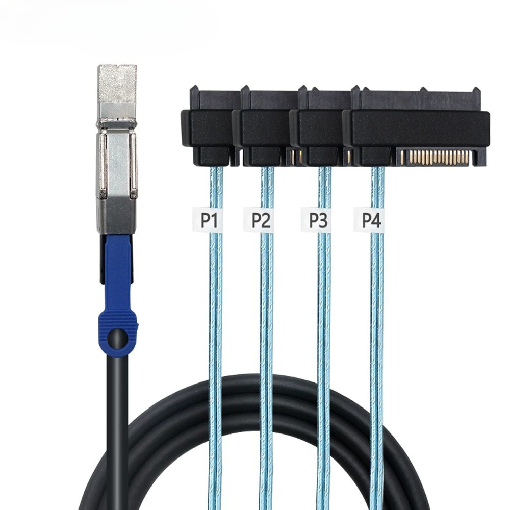 Mini SAS HD SFF-8644 to SFF-8482 29Pin 2 in 1 RAID SATA Hard Drive Data Cable