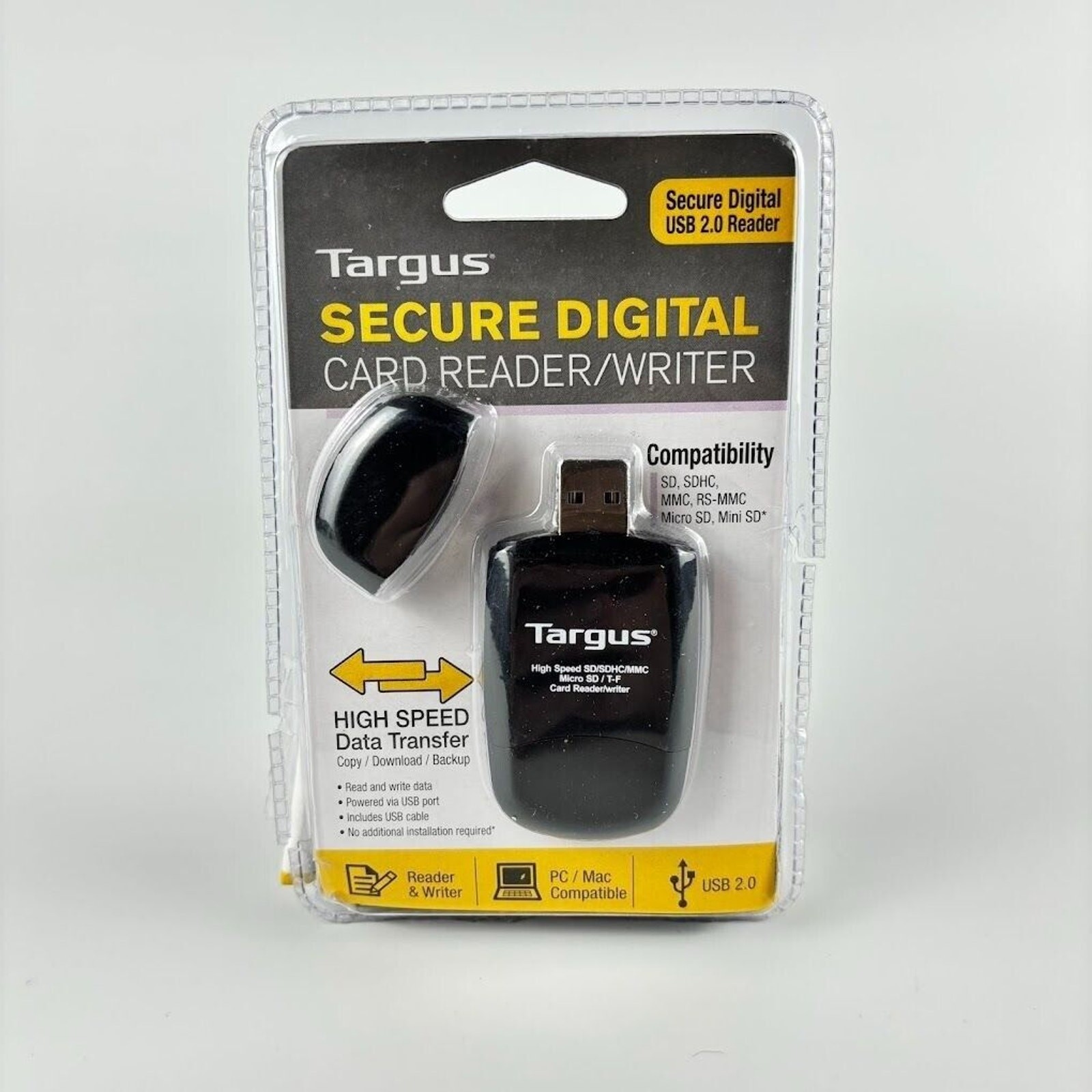 Targus Secure Digital Card Reader Writer USB 2.0 TGR-MSD500 For PC/Mac
