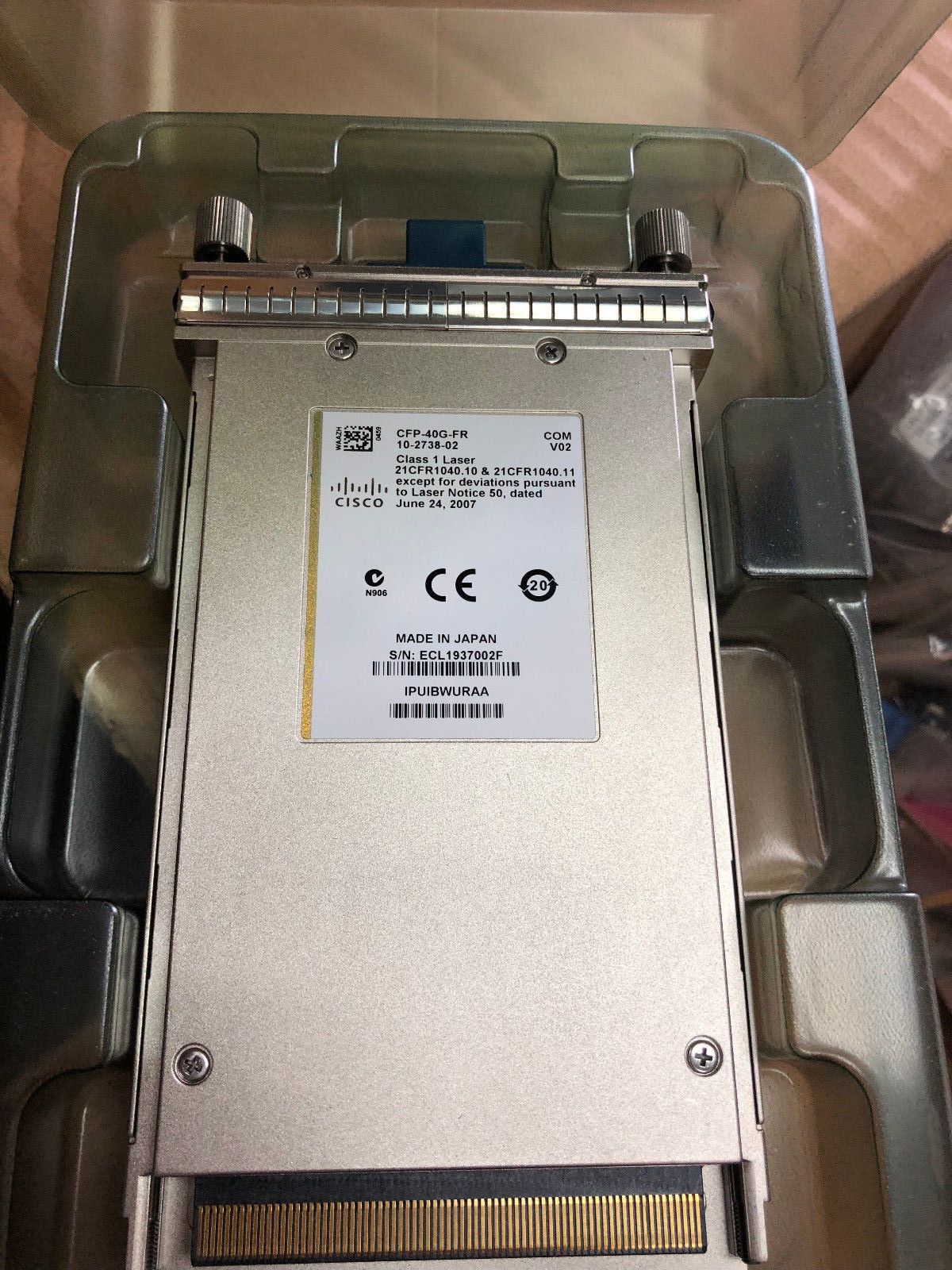 Cisco CFP-40G-FR  10-2738-02 v02  CFP 40Gbase-FR  2km SMF Duplex  IPUIBWURAA 