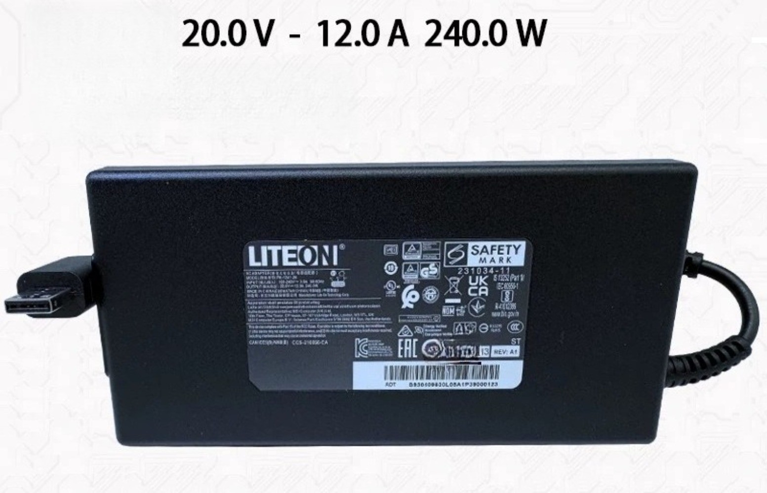 Original Liteon 240W Power Supply AC Adapter USB Tip Laptop Charger