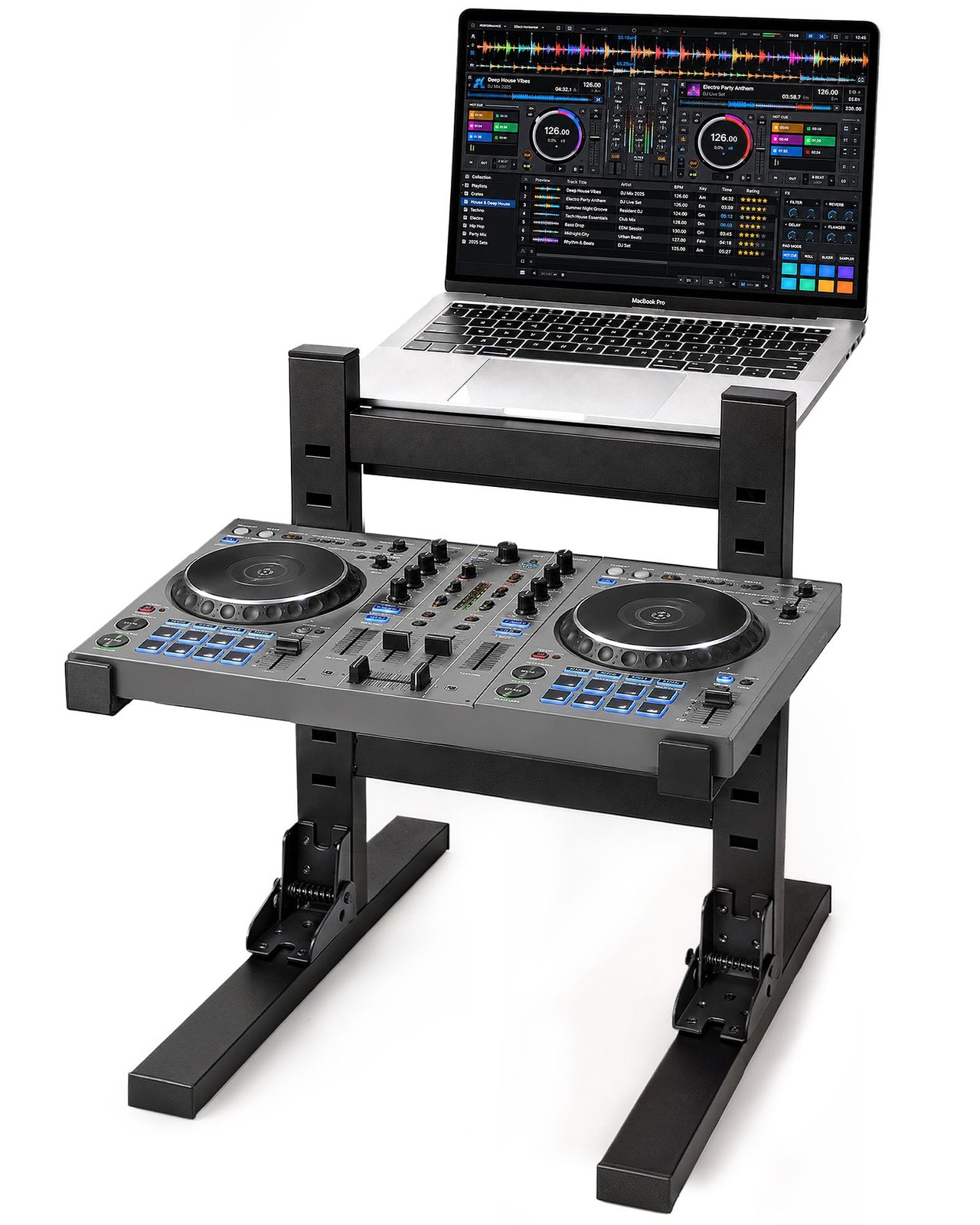 HULISEN DJ Laptop Stand, Dual Tier Foldable Stand for Laptop and Controller |...