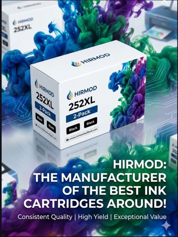 2Pc 252XL Black Ink Cartridges Compatible For Epson WorkForce WF-3630 7710 7720