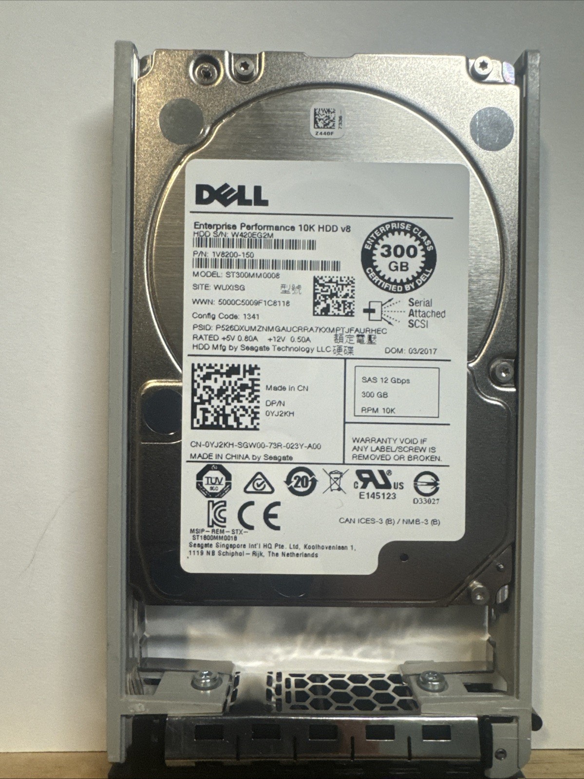 Dell 300GB SAS 12G 10K 2.5" HDD Seagate Enterprise v8 ST300MM0008 YJ2KH 0YJ2KH