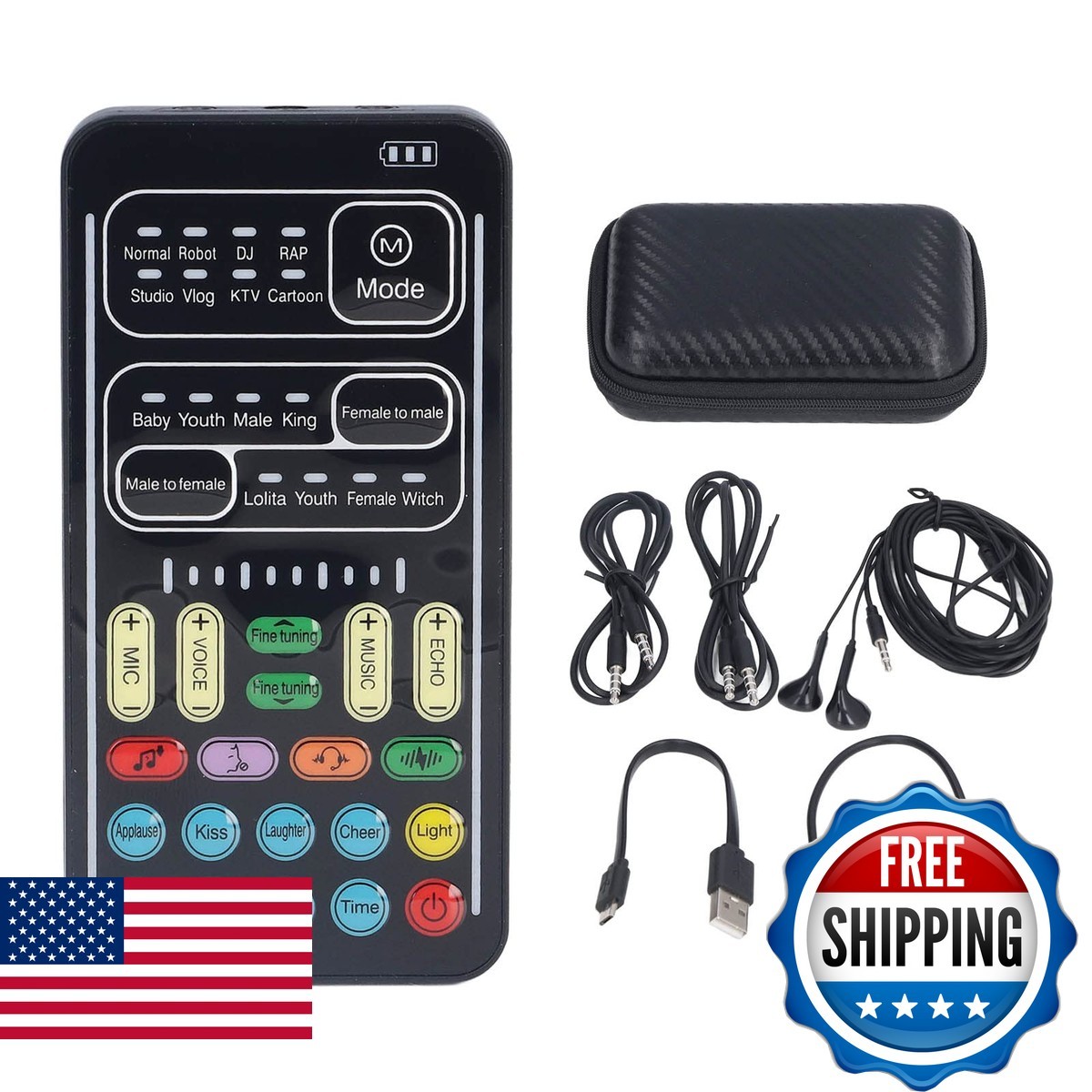 Pissente I9 Live Stream Voice Changer Set Multifunctional Mini Sound Card 8