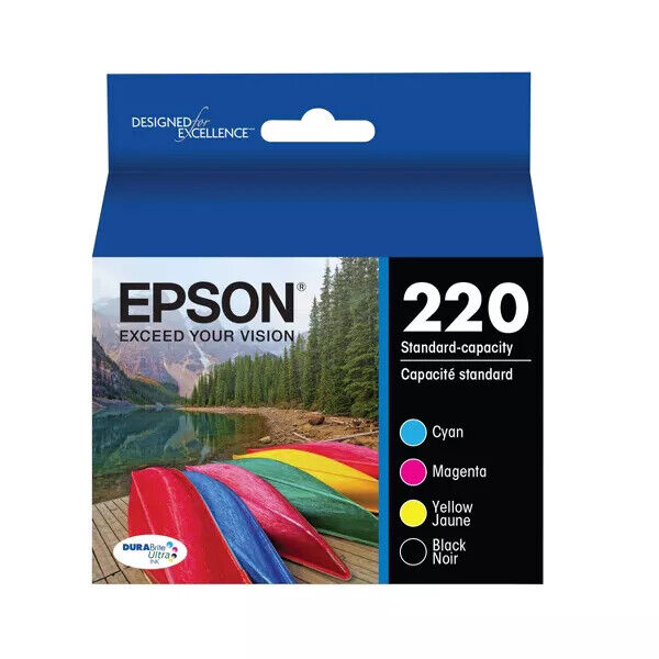 Epson 220 Single, 2pk, 3pk & 4pk Ink Cartridges - Black, Yellow, Magenta, Cyan,