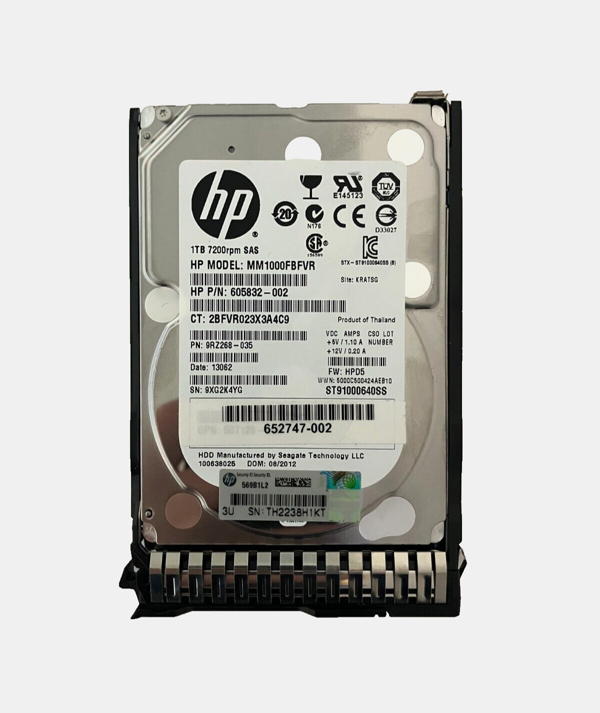 HPE MM1000FBFVR HDD 1TB SAS 6Gb/s 2.5" 605832-002 512 b/s