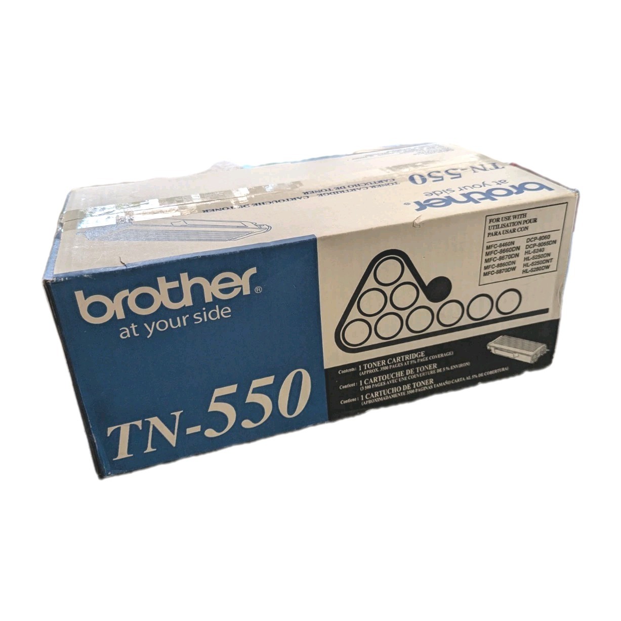 Brother TN-550 Black Toner Cartridge New In Box, Dented Box  
