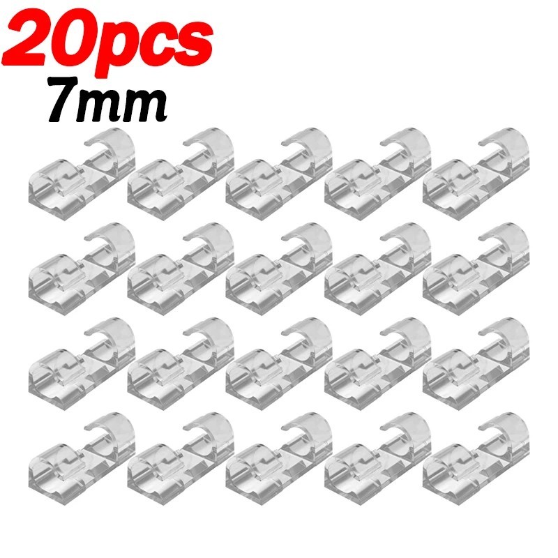 20/100pcs Cable Organizer Clips Cord Holder Transparent Management Wire Manage T