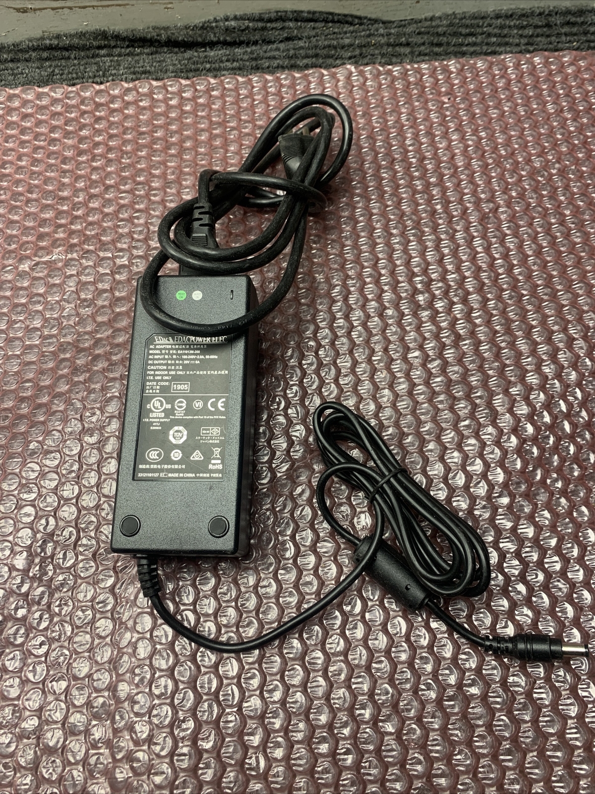 EDACPOWER ELEC. 20V/6A Barrel Connector AC Adapter (EA11013M-200)