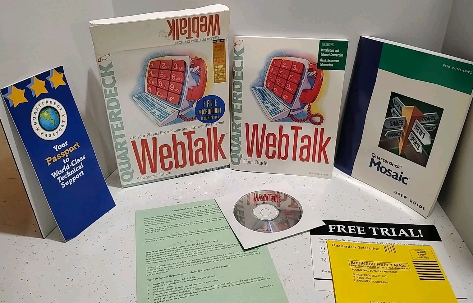 QuarterDeck WebTalk v1.0 For Windows 3.1 1995 / CD-ROM / Vintage Software Set