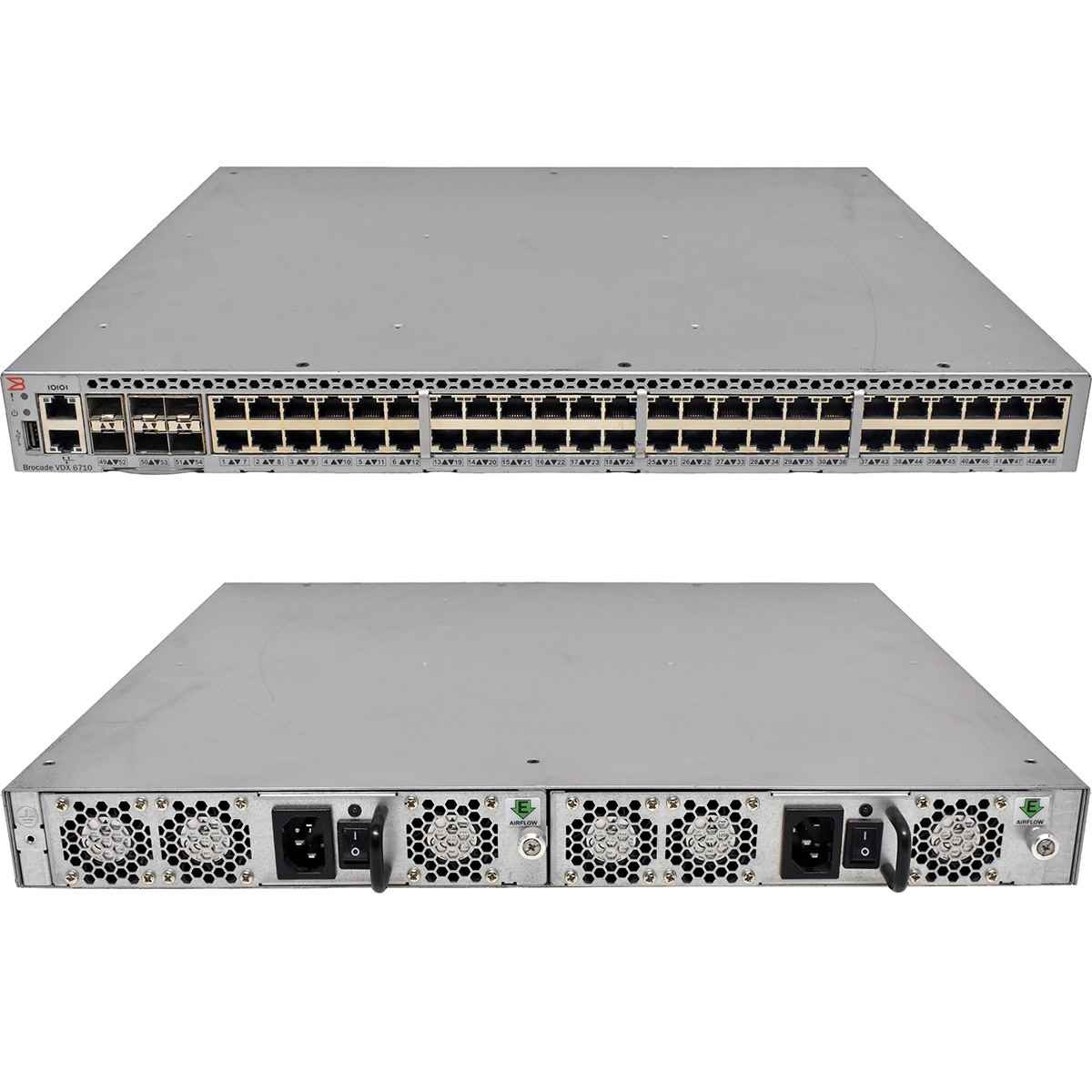 Brocade VDX 6710 BR-VDX6710-54-F 80-1004843-04 48-Port 1G RJ-45 FCoE Switch