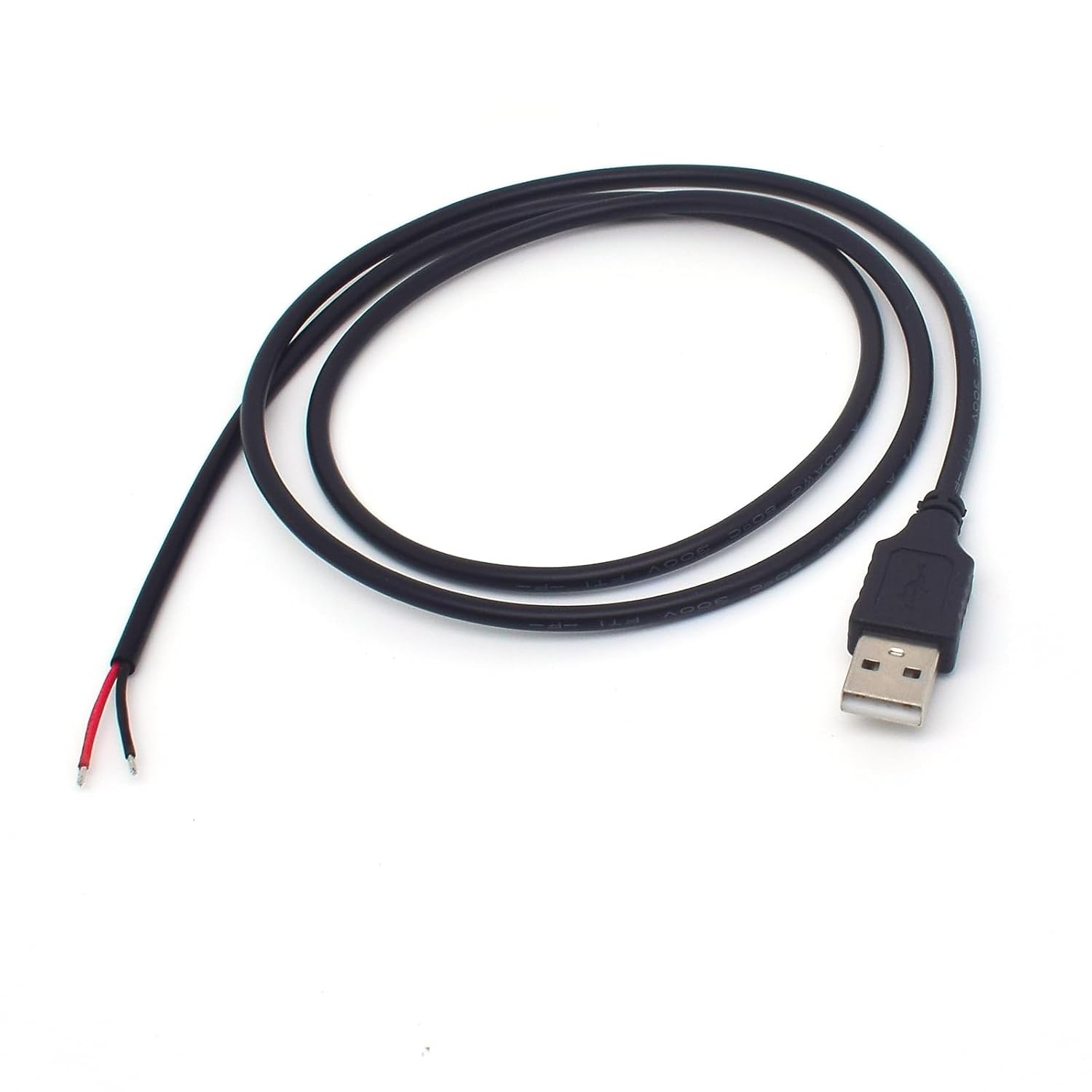 Durable 1M USB Pigtail Bare Wire Cable - 5V/5A for Laptops & Devices