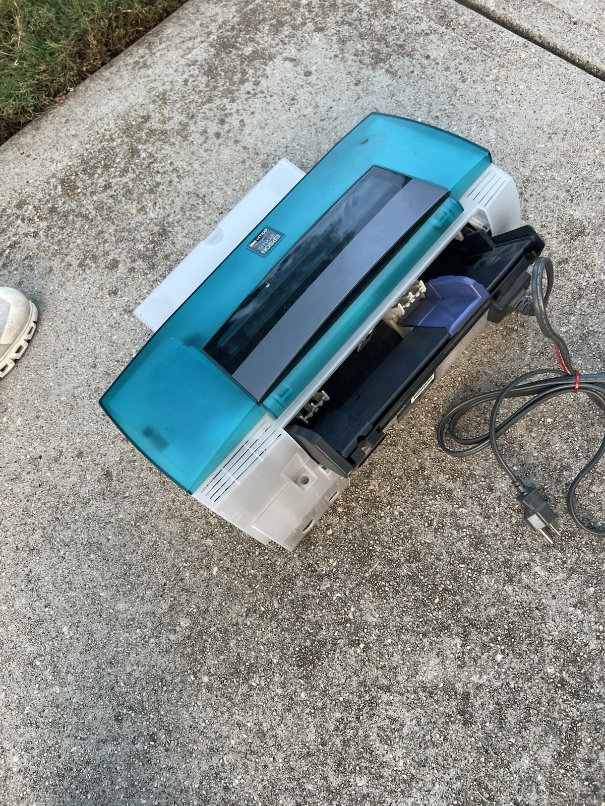Rare Y2K Epson stylus Color 740i Printer Translucent Blue For parts/Repair