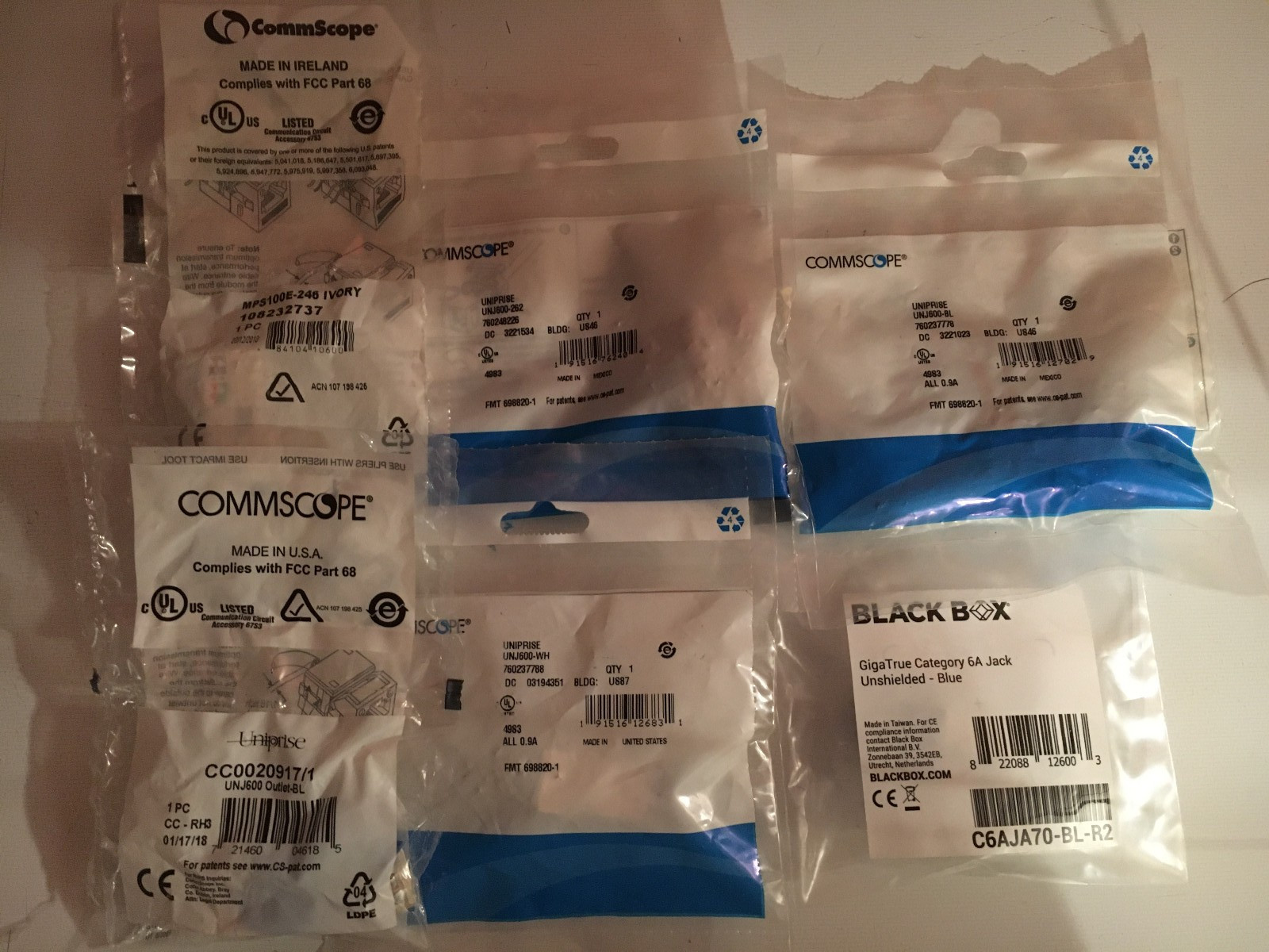 COMMSCOPE CAT6 and 6A jacks mixed lot of 67