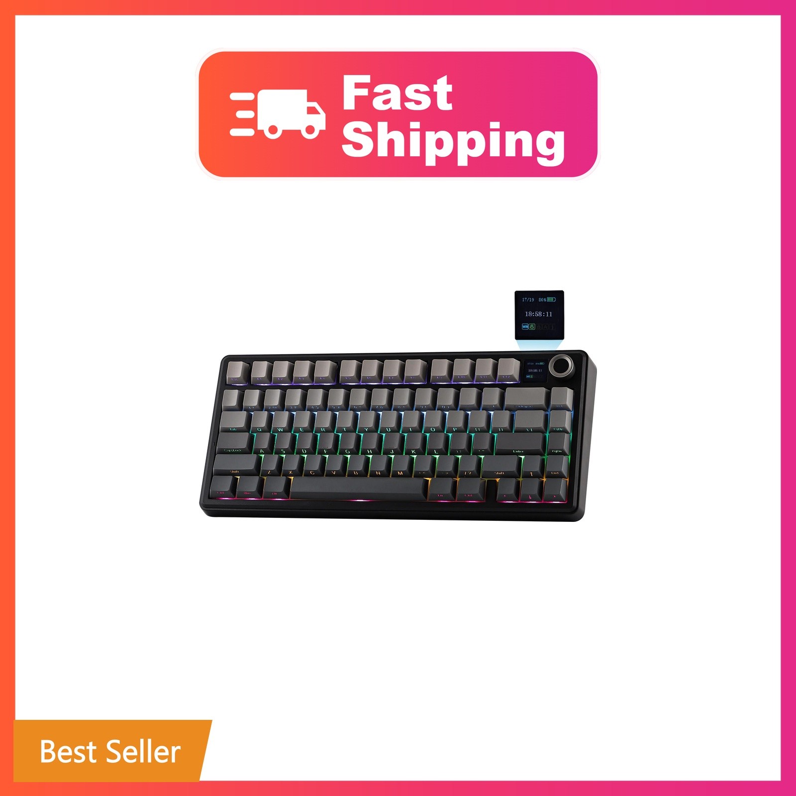 EPOMAKER X Aula F75 MAX Wireless Mechanical Keyboard with TFT Screen and Knob...