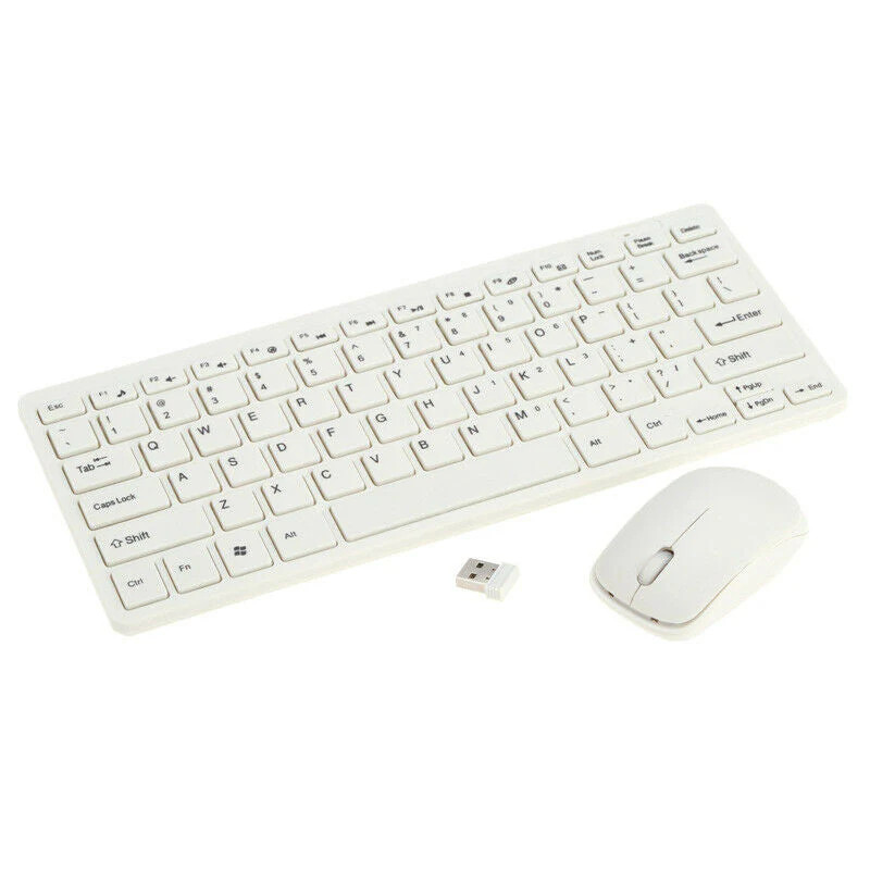 Wireless Keyboard &amp;amp; Mouse Combo for PC Laptop (White)