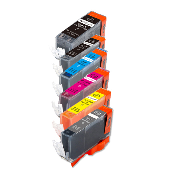6 PK Printer Ink Set + chip fits Canon PGI-225 CLI-226 MG6120 MG6220 MG8120