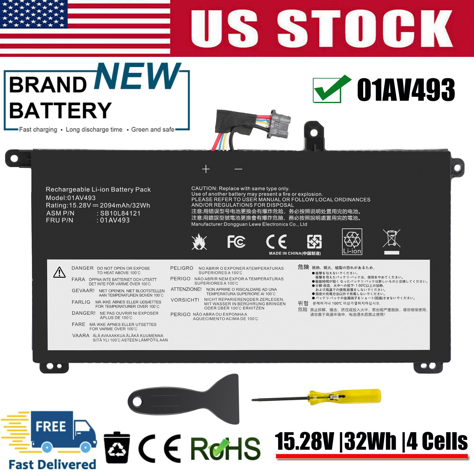 ✅Internal Battery 01AV493 For Lenovo ThinkPad T570 T580 P51S P52S 00UR891 NEW