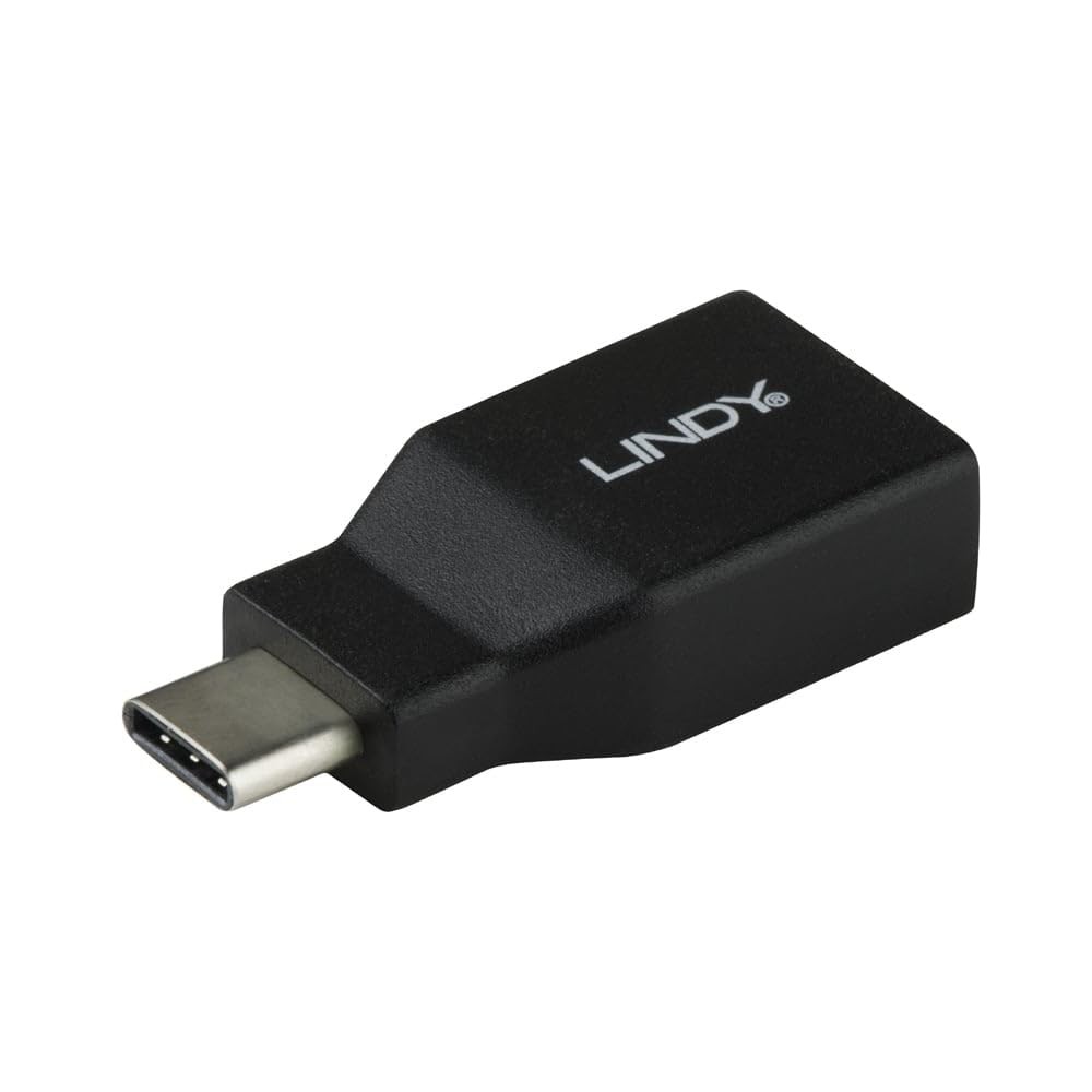 LINDY 41899 USB 3.2 Type C Male to Type A Female Adapter - Black