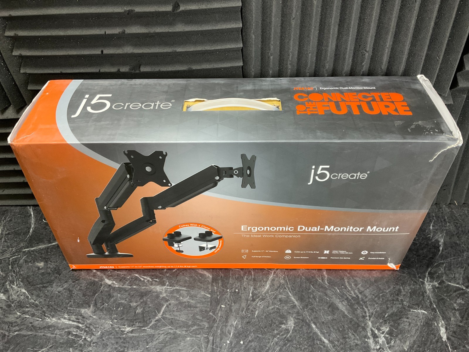 j5create Ergonomic Dual Monitor Mount JTSA102 🇺🇸✨🇺🇸✨ OPEN BOX READ