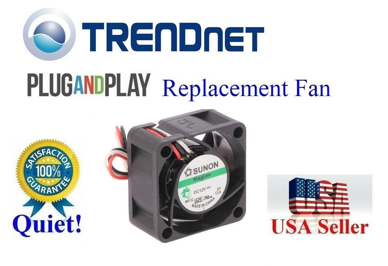 1x *Quiet* Replacement Fan for TRENDnet TEG-7124WS Switch
