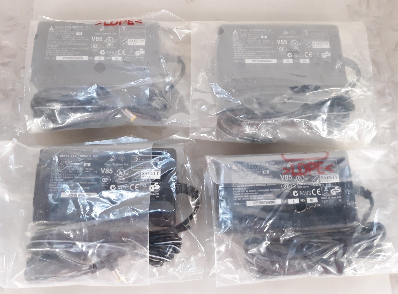 Lot of 4 Cisco Delta ADP-18PB 48V V85 34-1977-03 Power Adapter NEW *SEALED*