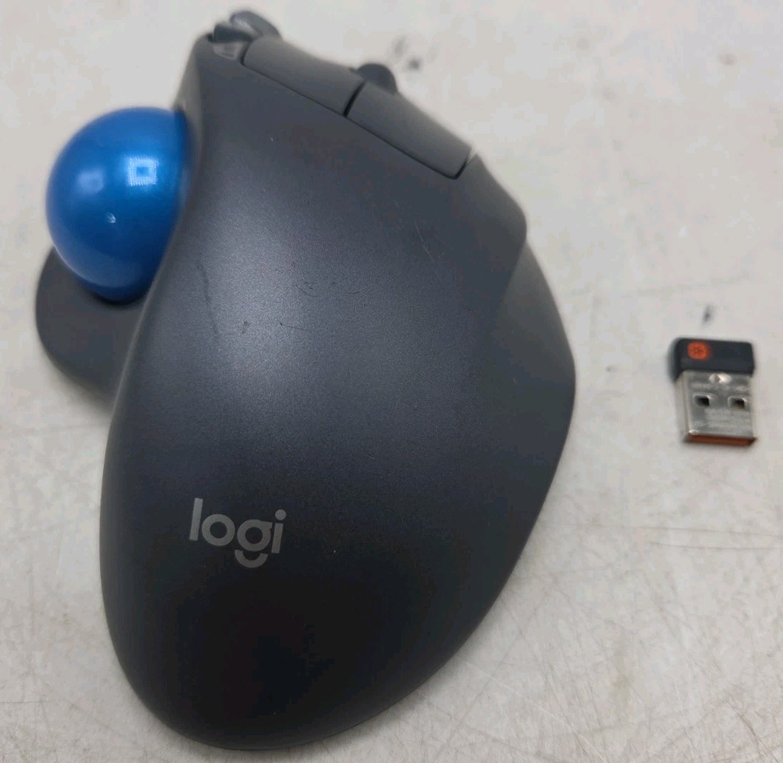 Logitech M570 Wireless Trackball Mouse With USB Dongle Receiver Tested Working