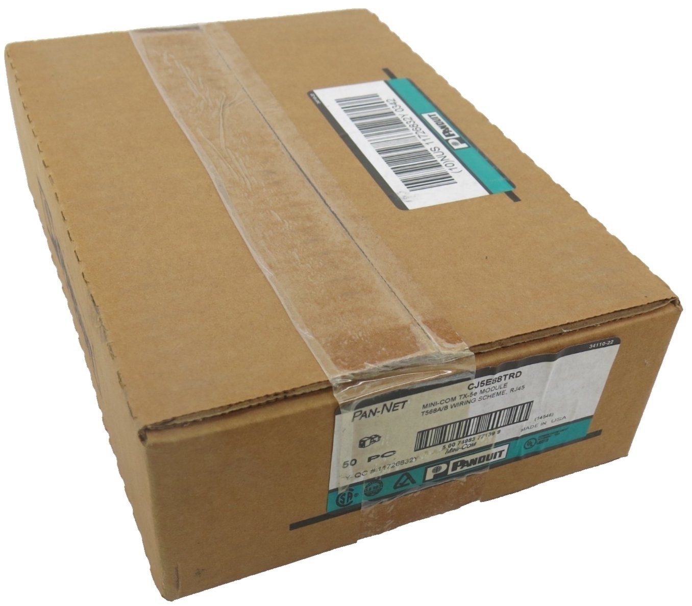 Box of 50 PANDUIT CJ5E88TRD Mini-Com TX-5e –T568A/B - RJ45 Jack Modules -T42