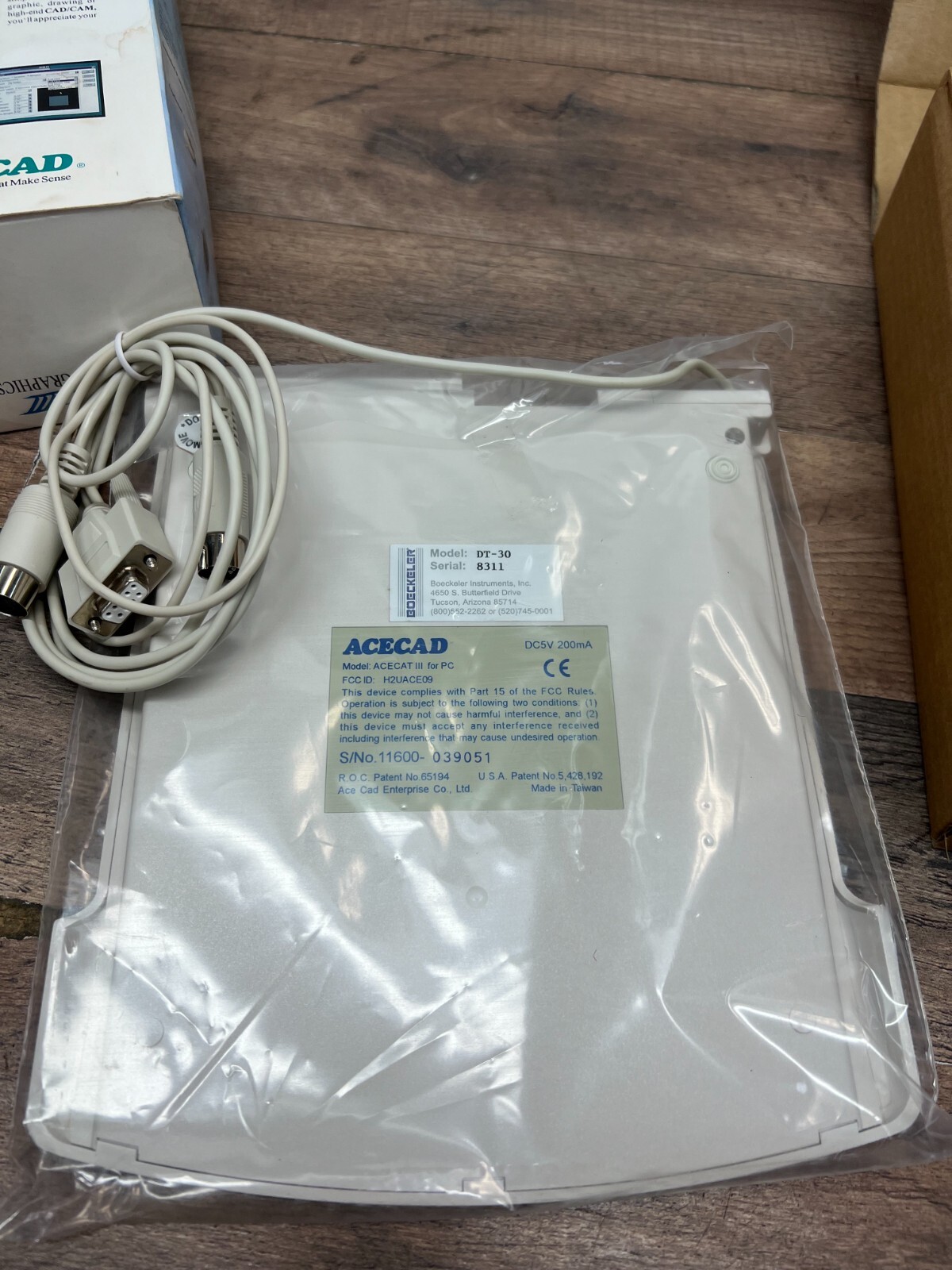 Vintage Acecad Acecat III 5"X5" Graphics Tablet