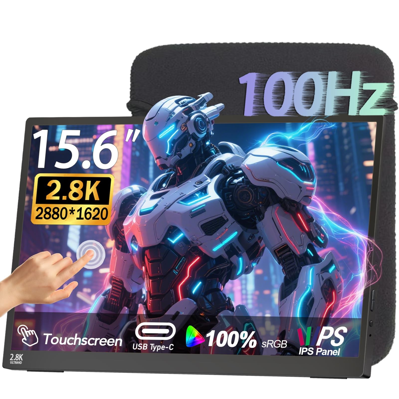 15.6" 100Hz Portable Monitor Touchscreen 1080P 10-Point Touch Screen Monitor ...