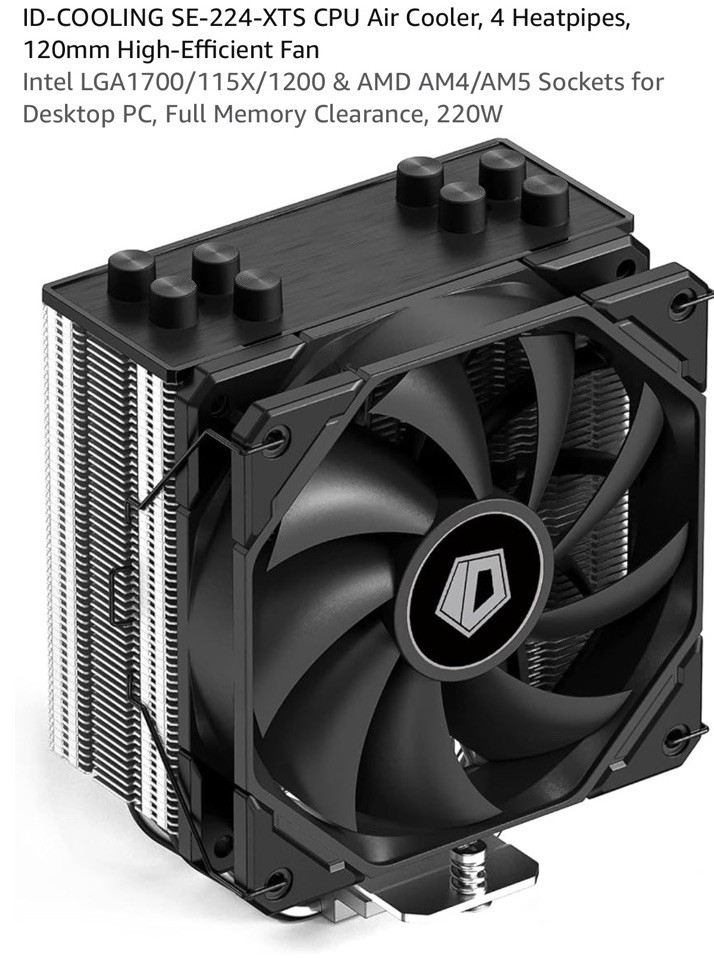 New ID-Cooling SE-224-XT (White Version) CPU Cooler (New-In-The-Box)
