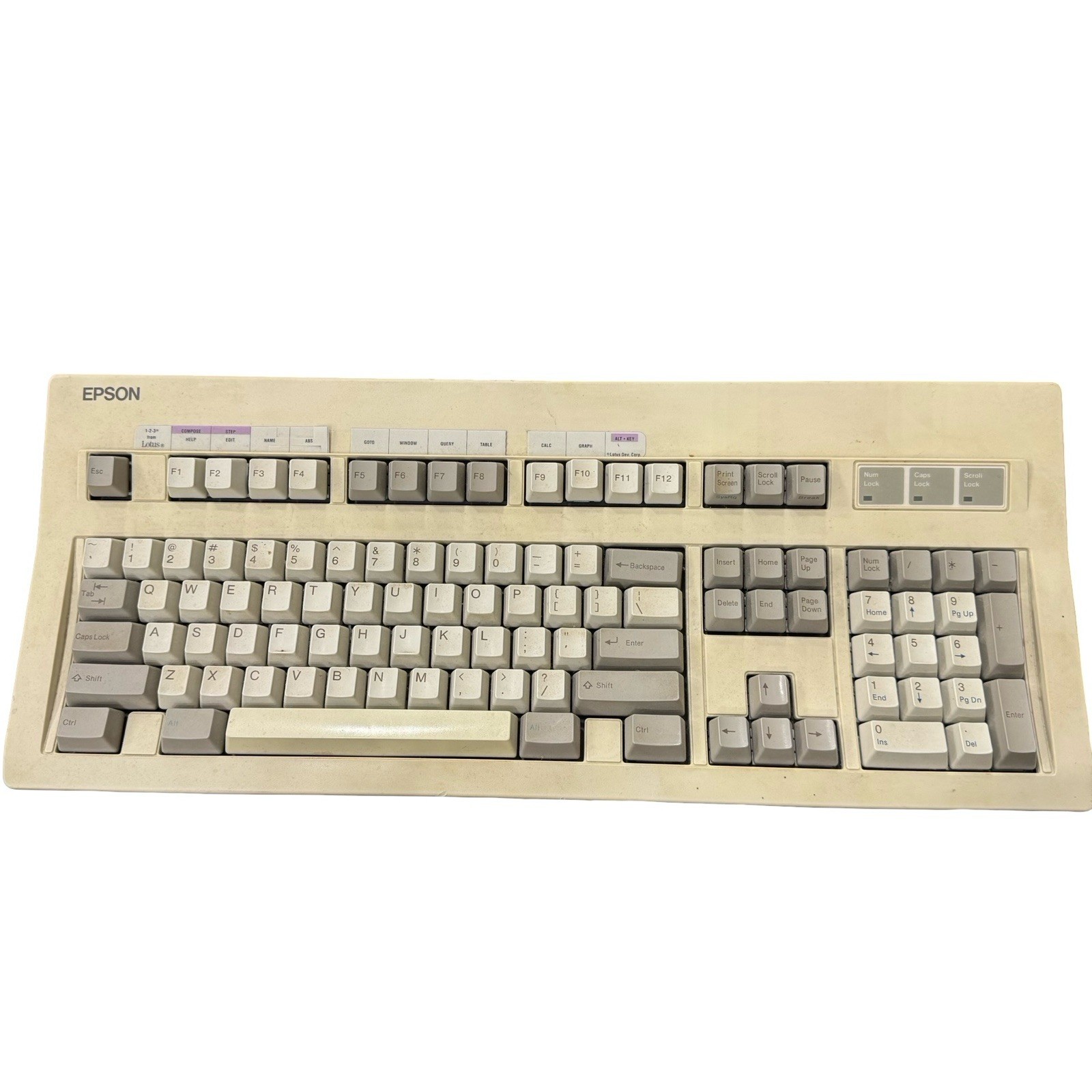 Vintage Epson Q303A Keyboard Fujitsu Lever Action Switches Equity PC Tested Work