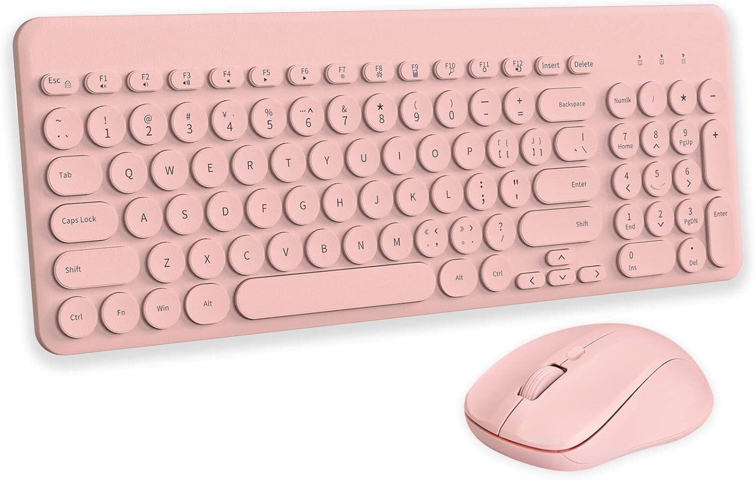 Arcwares Wireless Keyboard and Mouse Combo, Sweet Pink Cute Keyboard, 2.4G U...