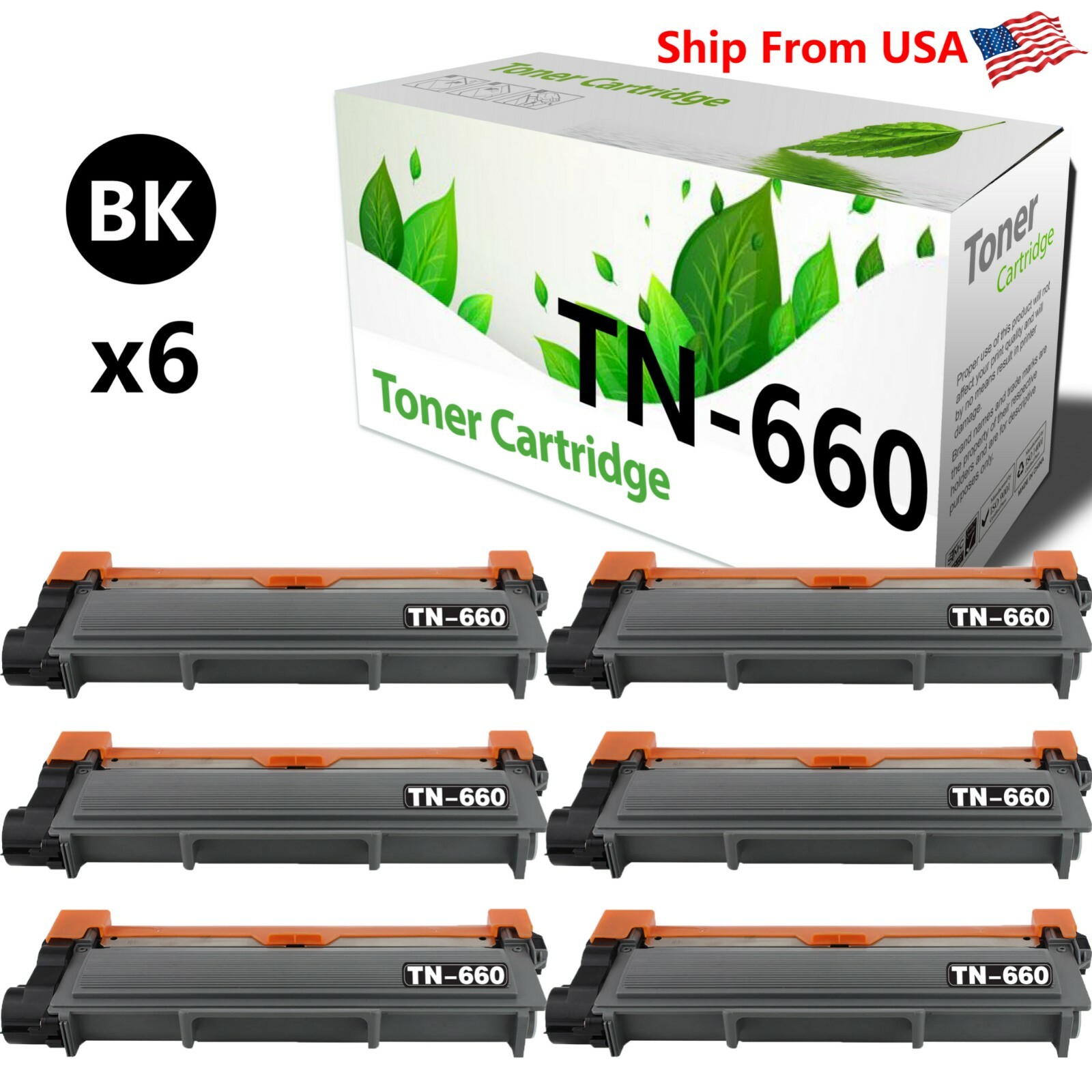 6PK TN-660 TN660 Toner Cartridge for DCP-L2520DW MFC-L2720DW HL-L2320D