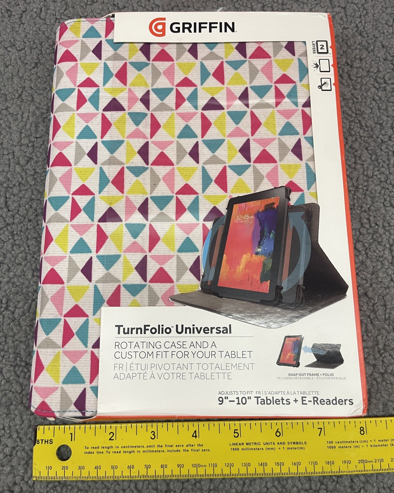 Griffin TurnFolio Tablet Case 9-10" Large XL 360 Rotating Stand 4007301 NEW