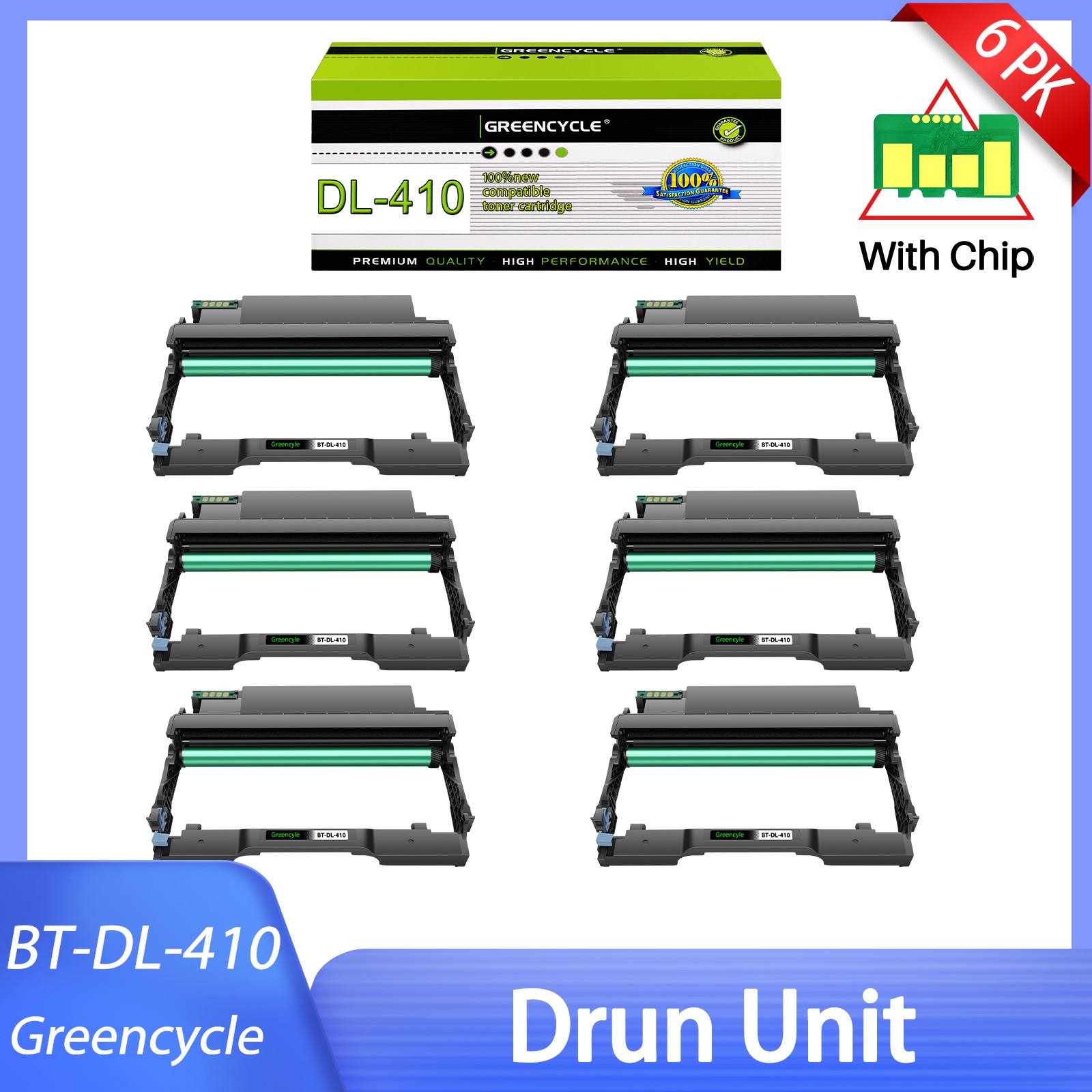 6PC DL-410 410 Drum Unit Fit Pantum P3300DW P3300DN P3302DW P3302DW High Yield