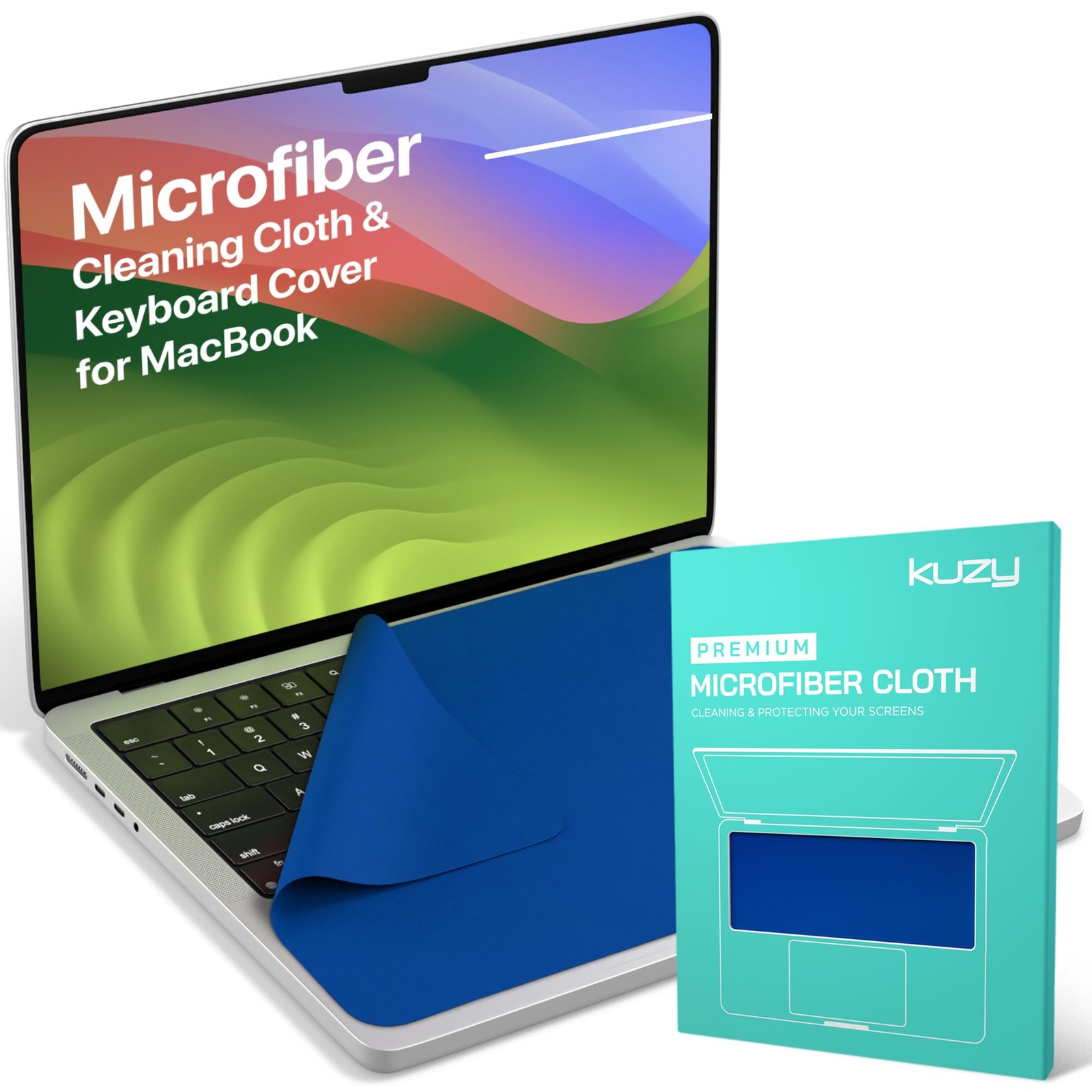 Kuzy Premium Microfiber MacBook Screen Cleaner and Keyboard Protector - Anti-...